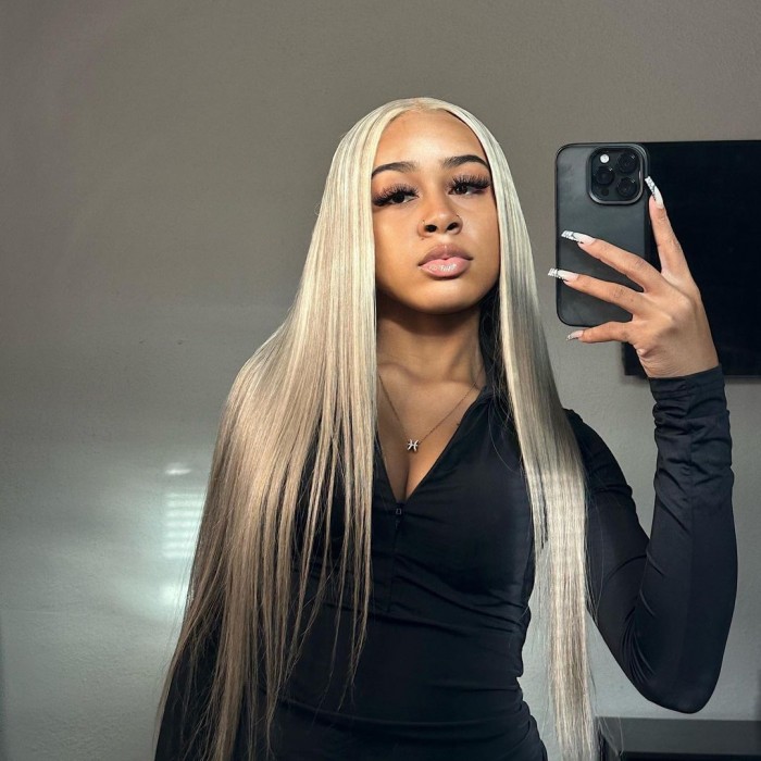 Blonde Highlight Straight Lace Front Wig Bgm Hair Bgmgirl
