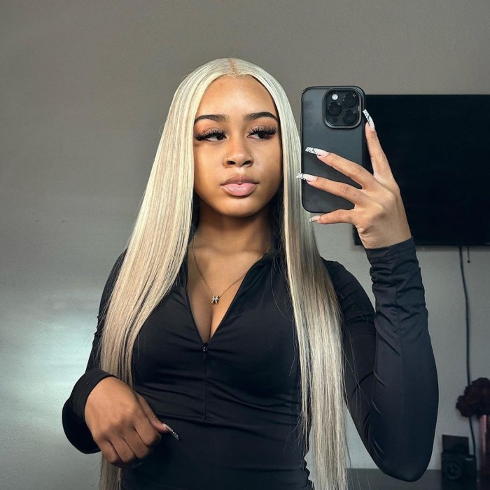 Blonde Highlight Straight Lace Front Wig Bgm Hair Bgmgirl