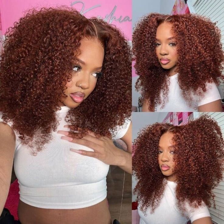 Reddish Brown Kinky Curly Wear Go Wig