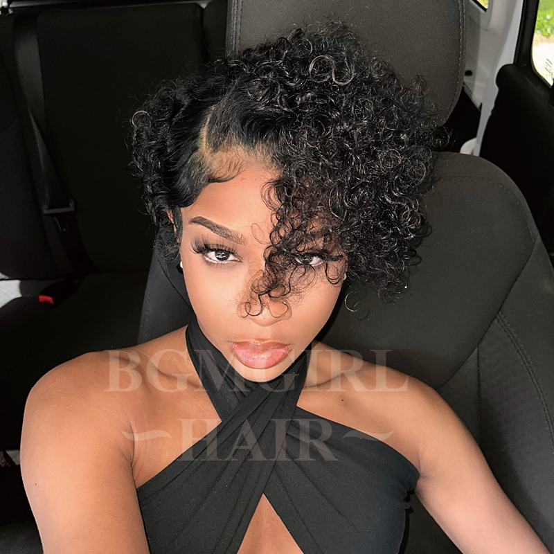 BGMgirl Short Pixie Cut Bob Wig 13X4 Lace Front Wig 100