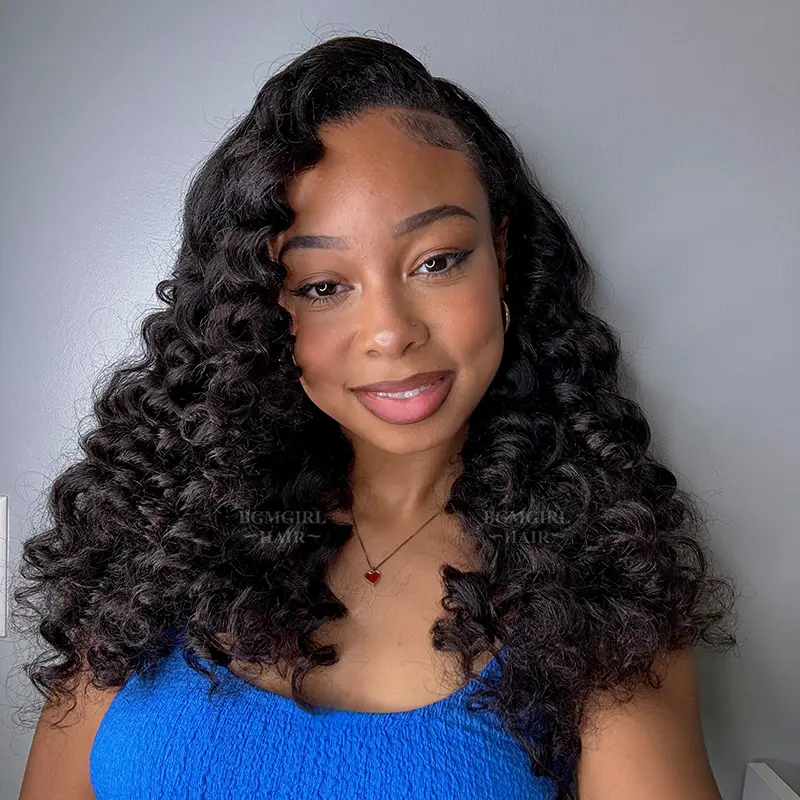 wear go half wig water wave wig human hair wig