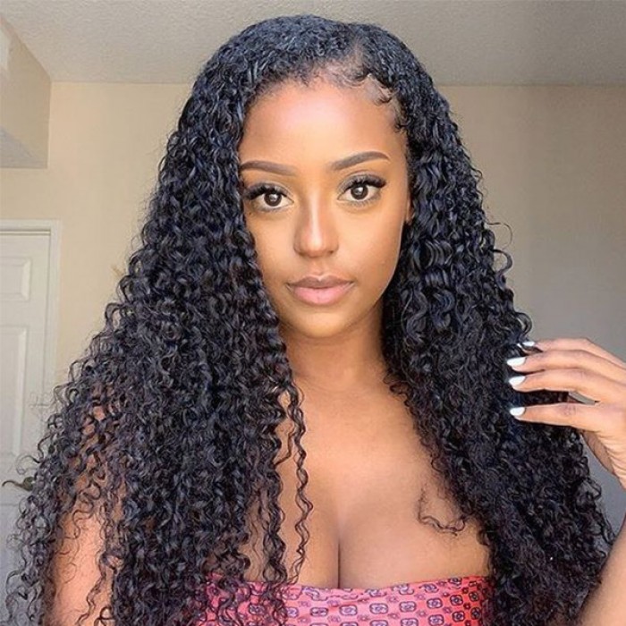 Kinky Curly U Part Human Hair Wig