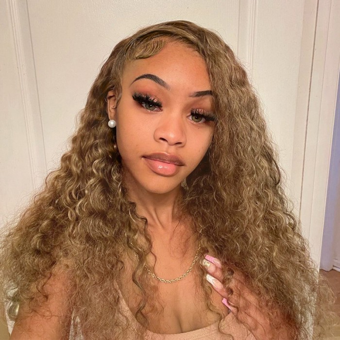 Honey Blonde Water Wave Lace Front Wig Afterpay Wigs
