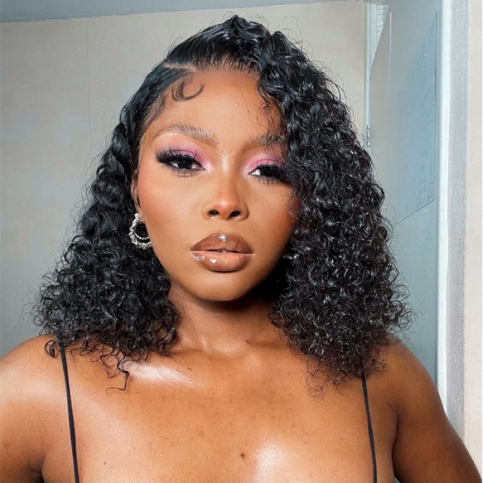 14 Inch Deep Wave Lace Front Wig