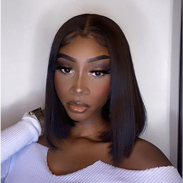 16 Inch Straight Short Bob Lace Front Wig