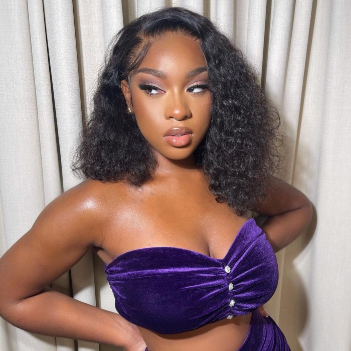 Water Wave Short Bob 16 Inch Lace Front Wig