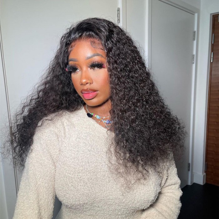 Kinky Curly Wear & Go Glueless Wig HD Lace Closure 180% Density Wig 