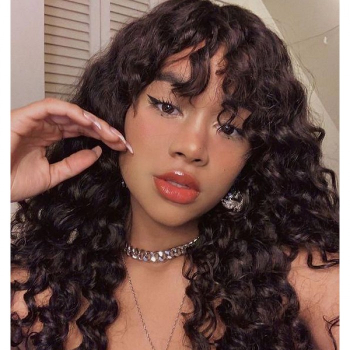 Deep Wave Wig With Bangs