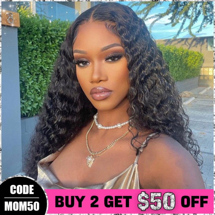 Deep Wave Wear & Go Glueless 180% HD Lace Closure Wig