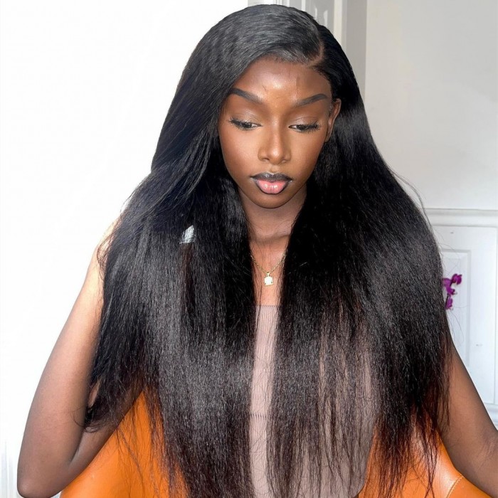 Kinky Straight Wear & Go HD Lace Front 180% Density Wig