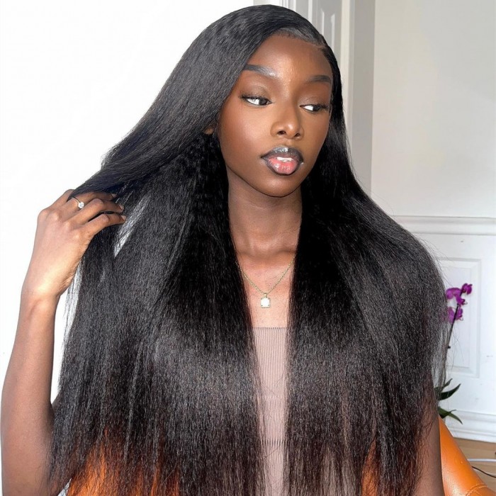 Kinky Straight Wear & Go HD Lace Front 180% Density Wig | BGM Hair