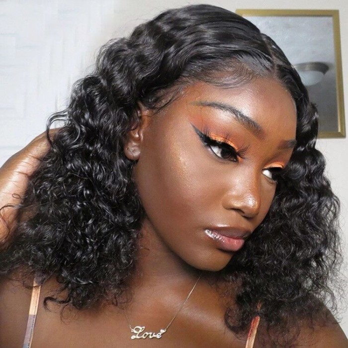 Natural Wave 14 Inch Human Hair Lace Front Wig