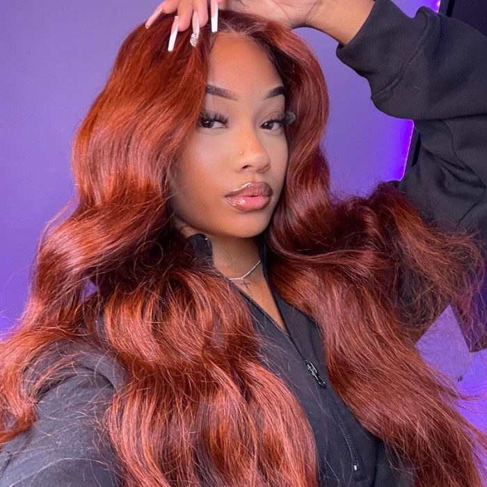 Reddish Brown Body Wave Lace Front Wig