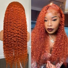 Orange Deep Wave Lace Front Wig | BGMGirl
