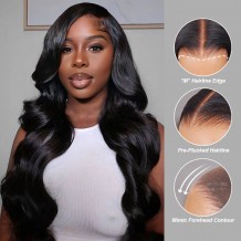M-cap Body Wave 9x6 Wear Go Wig HD Lace Pre-Bleached Tiny Knots Pre-Plucked Natural Hairline Glueless Wig | BGMgirl Hair