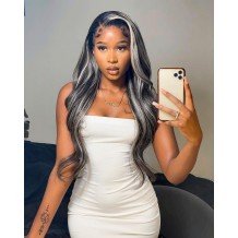 Sliver Highlight Straight Lace Closure Wig | BGMGirl