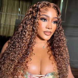 Brown Highlight Deep Wave Wear & Go Glueless180% HD Lace Closure Color Wig | BGM Hair