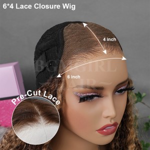 Highlight Kinky Curly Wear Go Wig 6x4 Lace Closure 180% Density Glueless Wig | BGMgirl Hair