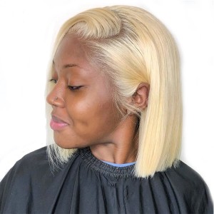 613 Blonde Short Bob Straight Lace Front Wig | BGM Hair