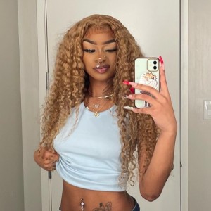 Honey Blonde Water Wave Lace Front Wig | BGMgirl