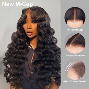 M-cap Loose Deep Wave 9x6 Wear Go Wig HD Lace Pre-Bleached Tiny Knots Pre-Plucked Natural Hairline Glueless Wig | BGMgirl Hair