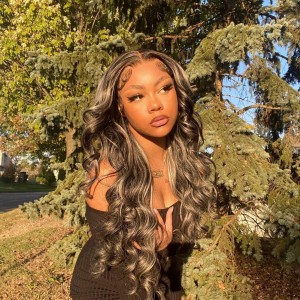 Sliver Highlight Straight Lace Closure Wig | BGM Hair