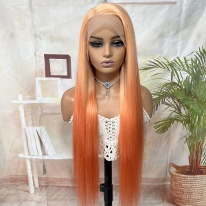 Fire Orange Straight Lace Front Colored Wig | BGM Hair