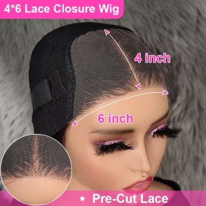 Straight Wear & Go sans colle 180% HD Lace Fermeture Perruque | BGM Hair