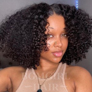 Short Bob Kinky Curly Wear Go Wig 6x4 HD Lace Closure 180% Glueless Wig | BGMgirl Hair