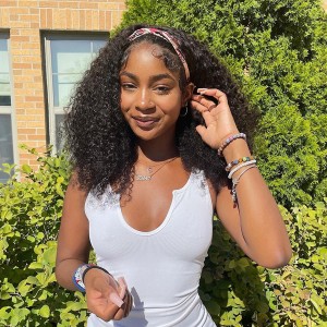 Kinky Curly Headband Human Hair Wig | BGMGirl