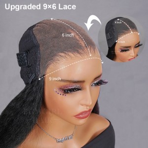 M-cap Kinky Straight 9x6 Wear Go Wig HD Lace Pre-Bleached Tiny Knots Pre-Plucked Natural Hairline Glueless Wig | BGMgirl Hair
