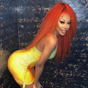 Orange Kinky Curly Lace Front Wig | BGM Hair