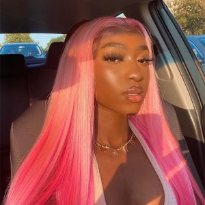 Ombre Pink Straight Lace Front Wig | BGMGirl