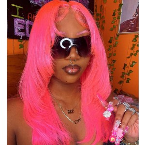 Pink Straight Lace Front Wig | BGM Hair
