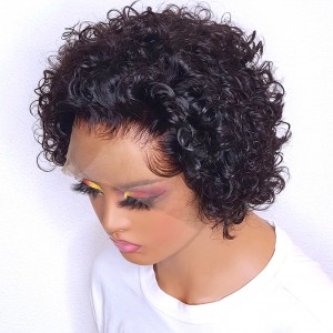 Short Pixie Cut Curly Bob Lace Front Wig | BGMGirl