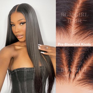 24inch Straight Pre-Bleached Knots Wear Go Wig 6x4 HD Lace Closure 180% Glueless Wig | BGMgirl Hair