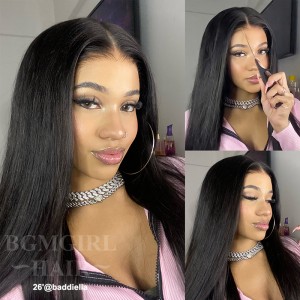 24inch Straight Pre-Bleached Knots Wear Go Wig 6x4 HD Lace Closure 180% Glueless Wig | BGMgirl Hair