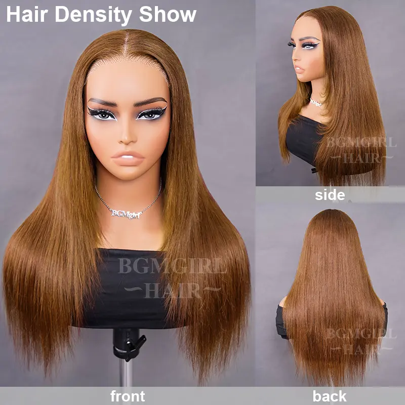 Layered Cut Chestnut Brown Straight Wear Go Wig 6x4 Lace Closure 180% Glueless Color Wig | BGMgirl Hair