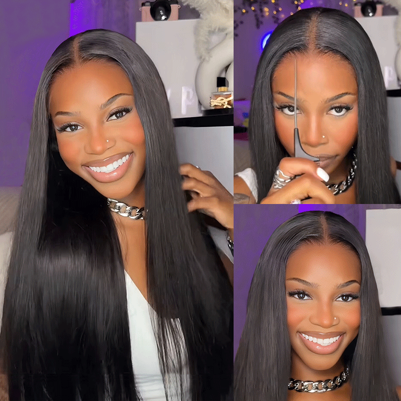 Straight Pre-Bleached Knots Wear Go Wig 7x5 HD Lace Closure 180% Glueless Wig | BGMgirl Hair