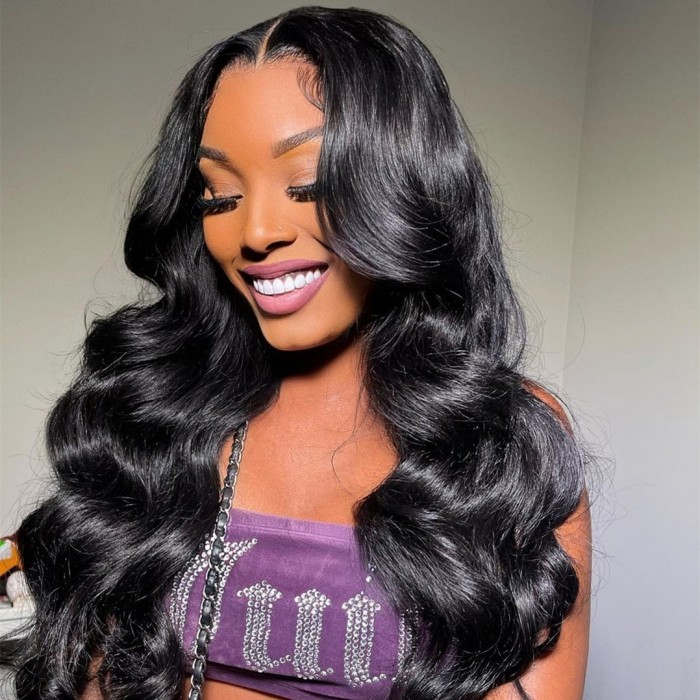 body wave glueless HD lace closure wig