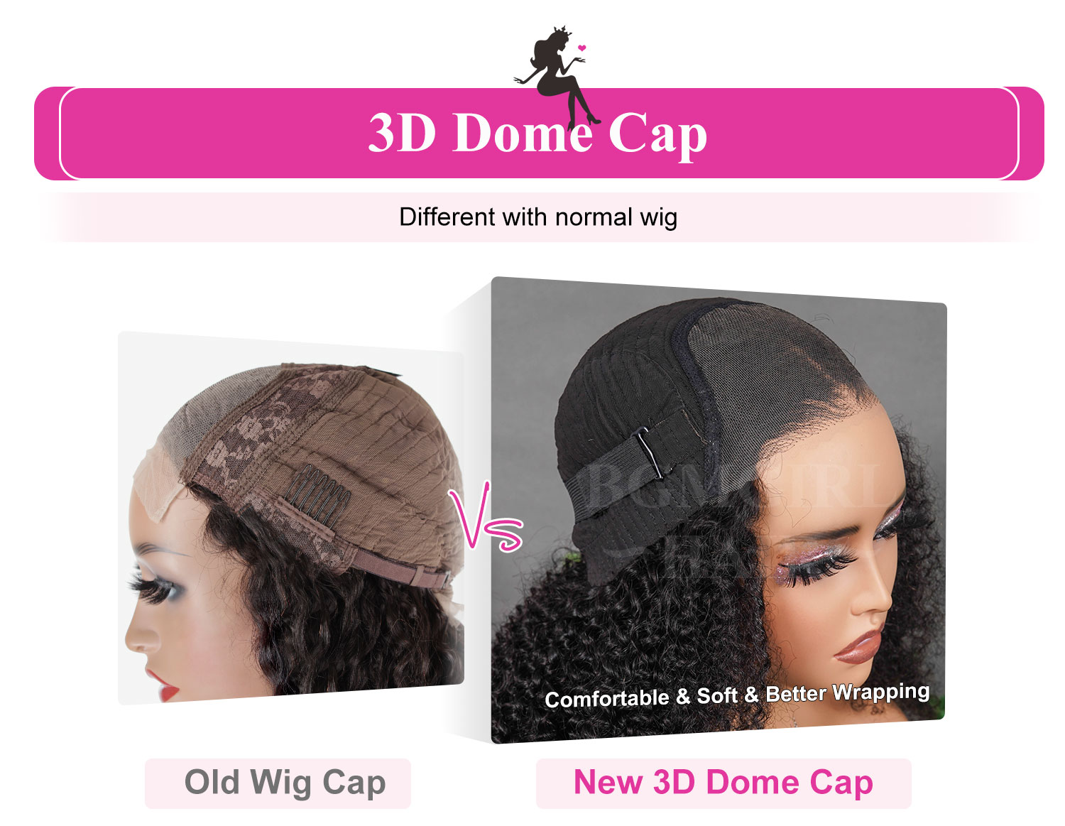 kinky curly glueless wig